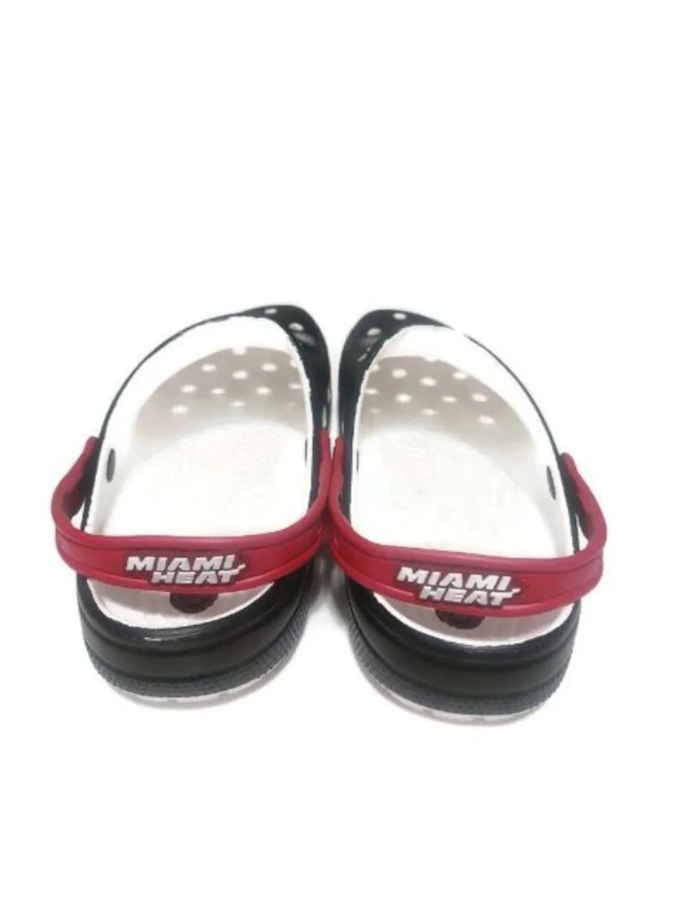 NBA Miami Heat Crocs Classic Clogs Mens Size 13 Black Red White Croslite Sandals